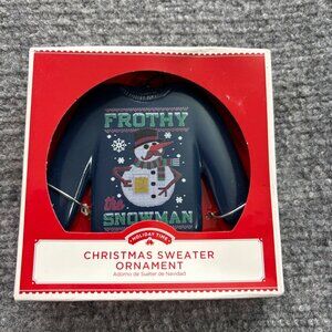 Christmas Sweater Ornament "Frothy‎ The Snowman" Holiday Time Decoration NWT
